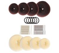 CIYODO Herramienta para Hacer Moños Donut de Esponja 8 Piezas 40 Pasadores en U y 5 Coleteros para Peinar Cabello Mujeres y Niñas Uso Diario y Fiestas