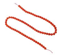 CIYODO Hilo de Cuentas Redondas de Coral Rojo Natural 5mm para Pulseras y Collares, Fácil de Ensartar Textura Refinada y Acabado Lustroso para Uso Diario