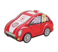 CIYODO Hucha Metálica Enrollable con Cerradura para Niños, Tamaño Mediano, Color Rojo, Coche De Juguete Educativo para Ahorro Infantil, Caja Fuerte Segura para Monedas y Billetes