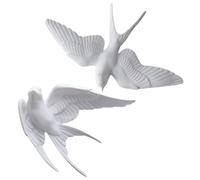 CIYODO Juego de 2 Golondrinas Decorativas de Pared 3D Resina Adornos Realistas para Sala de Estar y Entrada Decoración de Pared Moderna y Ligera para Hogar