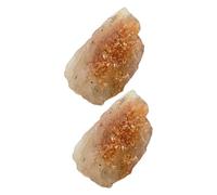 CIYODO Juego de 2 Piedras Energéticas Naturales Bruto de Sol Tamaño 1-2 CM Color Dorado Anaranjado Ideales para Meditación y Terapia de Chakras