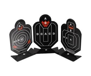 CIYODO Juego de 3 Dianas Metálicas Pequeñas para Tiro al Tablero Giratorio Abatible de Hojalata Resistente Accesorio Práctico para Entrenamiento de Precisión Interiores y