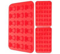 CIYODO Juego de 3 Moldes de Silicona Forma de Hueso Color Rojo para Hacer Golosinas Cupcakes y Cubitos de Hielo Aptos para Hornear y Congelar en Repostería Casera y Manualidades