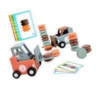 CIYODO Juego de Mesa Infantil de Madera Modelo de Carretilla Elevadora Pequeña, Juguete Educativo de Construcción para Desarrollo Temprano, Vehículo de Ingeniería Ligero y Seguro