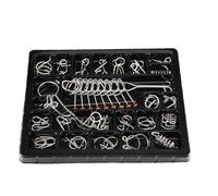 CIYODO Juego de Rompecabezas de Anillos de Metal 25 Piezas Juego de Rompecabezas Cerebro Educativo Adultos