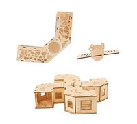 CIYODO Juguete De Túnel y Laberinto para Hámster con Diseño Desmontable, Madera Natural, Tamaño Compacto, para Jaulas De Mascotas Pequeñas y Roedores