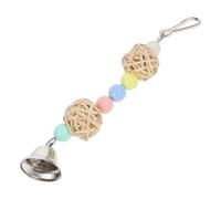 CIYODO Juguete Masticable Colgante para Loros y Periquitos Hecho De Material Natural, con Campana, Tamaño Mediano, Adecuado para Jaulas, Estimula La Búsqueda De Alimento y Comportamiento Instintivo