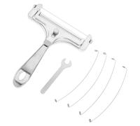 CIYODO Kit Cortador de Queso de Mano de Acero Inoxidable con 6 Piezas, Incluye 4 Alambres Adicionales y Llave para Mantenimiento, Rebanadora Portátil para Queso en Bloque y Mantequilla,