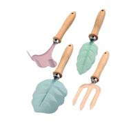 CIYODO Kit de Herramientas de Jardinería para 4 Piezas, Pala, Tenedor y Rastrillo de Metal, Colores Brillantes, Manual para Excavar Tierra y Trasplantar, Juguetes de Arena para Exterior