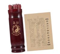 CIYODO Kit De Palos De Adivinación Chinos Madera Compacto para Adultos y Niños Accesorio De Adivinación Vintage Uso Doméstico Juego con Cubo y Libro De 64 Palos