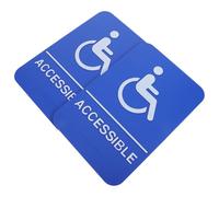 CIYODO Letrero Accesible para Discapacitados Braille 2 Piezas Azul 23x15 Cm Adhesivo Señal de Estacionamiento Reservado para Sillas de Ruedas Uso en Baños y Edificios Públicos