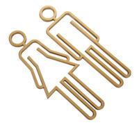 CIYODO Letrero de Puerta para Baño Abs Dorado, Señal de Identificación Unisex para Lavabo, Placa de Aviso Resistente y Elegante para Accesorios de Baño, Uso Doméstico y Comercial