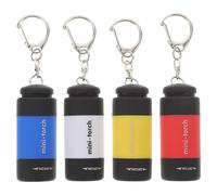 CIYODO Linterna de Llavero Recargable Mini USB 4 Piezas Linterna LED Portátil para Exteriores Pesca y Emergencias Colores y