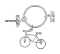 CIYODO Llavero Colgante de Bicicleta Decorativo de Aleación de Zinc Plata | Diseño Creativo y Delicado, Accesorio 2024 Camping Sign, para Llaves, Bolso y Coche