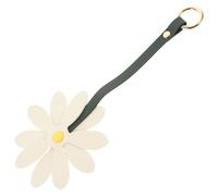 CIYODO Llavero de Bolso Flor Margarita de Pu, Adorno Compacto Blanco