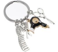 CIYODO Llavero Joyería Peluquero con Charm Peine Tijeras y Secador Accesorio Ligero y Portátil para Estilistas y Amantes del Cabello Diseño Único y Elegante para Regalo
