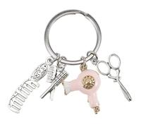 CIYODO Llavero Peluquero con Charms de Tijeras Peine y Secador Accesorio Ligero y Portátil para Estilistas y Amantes del Cabello Diseño Único para Uso Diario y Eventos Especiales
