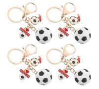 CIYODO Llaveros de Fútbol 4 Piezas Metálicos Mini Colgantes Deportivos para Recuerdos de Fiesta Regalos Temáticos para Cumpleaños y Mochilas Accesorios Compactos y Duraderos