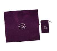 CIYODO Mantel de Astrología para Cartas del Tarot 50x50 Cm Diseño de Pentagrama Morado, Accesorio Flexible para Juegos y Rituales de Adivinación, Adecuado para Amantes del Tarot,