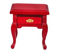CIYODO Mesilla De Noche Pequeña Mesa Auxiliar Mesas Auxiliares En Miniatura Mueble Auxiliar En Miniatura Mesita De Noche De Casa De Muñecas Muebles Diminutos Madera Rojo