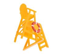 CIYODO Modelo en Miniatura Silla de Playa en Miniatura Muebles Junto a la Piscina de la casa de muñecas Mini Silla de observación Silla de jardín de Hadas de casa muñeca Resina Amarillo