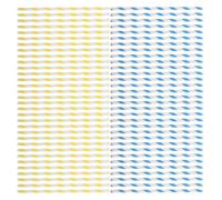 CIYODO Palitos de Algodón de Azúcar de Papel 10X300 MM 100 Unidades Surtidas Azul y Amarillo Varitas Gruesas para Máquina Automática Conos para Algodón de Azúcar Ideales para Fiestas