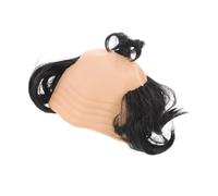 CIYODO Peluca Negra Sintética Diseño Ultrarrealista de Cuero Cabelludo para Adultos, Gorra Calva Divertida y Ajustable para Disfraces de Comedia y Fiestas