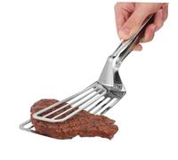 CIYODO Pinza Inoxidable para Cocinar Resistente y Antideslizante Multifuncional para Pescado Filetes y Carnes con Diseño para Drenaje de Grasa y Ergonómica para Uso Hogar