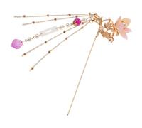 CIYODO Pinza para Cabello Larga Retro con Perlas Estilo Chino Vintage con Flecos y Diseño Paso Paso Accesorio Tradicional para Mujer Bodas y Festivales Culturales