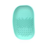 CIYODO Placa de Limpieza para Brochas de Maquillaje Silicona Duradera Pequeño Portátil Pad de Lavado Manual para Cepillos Cosméticos Color Verde