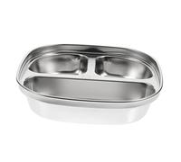CIYODO Plato Inoxidable con Compartimentos Bandeja Multiuso para Servir Alimentos Hogar y Comedores Fácil de Limpiar y Resistente Reutilizable