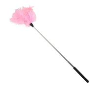 CIYODO Plumero Extensible para Quitar Polvo con Varilla Ajustable, Fibras de Pluma de Avestruz Rosa para Limpieza de Ventanas, Muebles y Ventiladores, Cepillo Reutilizable y Ligero Hogar
