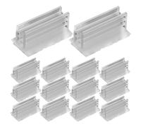 CIYODO Porta Tarjetas de Presentación Autoadhesivo de Plástico Transparente Mini Tarjetero de Escritorio Clip de Sujeción Base Adhesiva de Espuma 100 Unidades Organizador Compacto