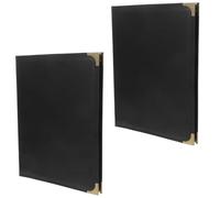 CIYODO Portamenús de Piel Sintética Negro Transparente con 3 Páginas Organizador de Carpetas para Restaurantes Portacartas Multiusos para Vinos y Bebidas Protector de Recetas