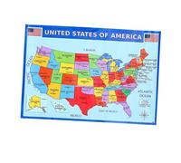 CIYODO Póster Educativo Mapa América Resistente al Desgaste para Aula y Hogar Cartel de Estados Unidos con Impresión HD y UV para Aprendizaje Geográfico