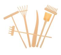 CIYODO Rastrillos de Jardín Zen para Escritorio, 6 Piezas Amarillas, Herramientas de Manualidades Rastrillo de Plástico, Conjunto Compacto para Relajación y Creación Artística en Caja