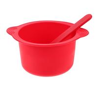 CIYODO Recipiente Calentador de Cera para Depilación de Silicona Roja 400 Ml con Varilla Mezcladora, Cuenco Resistente al Calor para Uso en Salón y Hogar, Repuesto Práctico Reutilizable