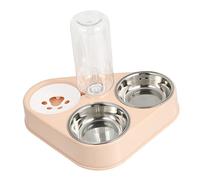 CIYODO Recipiente para Mascotas De Acero Inoxidable Cuencos para Perros Dispensador De Agua Automatico para Gatos Tazón De Agua De Gato Húmedo Cuenco para Mascotas Bochas Bol Rosa Páginas