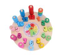CIYODO Reloj de Juguete Educativo de Madera Colorida Números del 1 al 12, 12 Anillos para Aprendizaje Temprano, Desarrollo Cognitivo y Reconocimiento de Formas para Pequeños