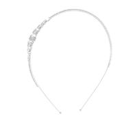 CIYODO Rhinestone Headband Plata Minimalista Elegante Tiara Metalizada para Boda Fiesta y Diario Accesorio para Mujeres y Niñas