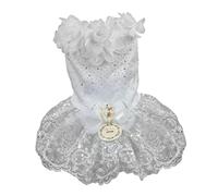 CIYODO Ropa de Perro Perros Perro Tejonero Disfraces de Mascotas Vestido de Novia de Perro criar Decoraciones para Mascotas Gato de Peluche Gatito Falda de Cachorro Falda de Perro