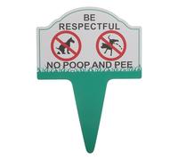 CIYODO Señal de NO HACER CACA/PIPA RESPETUOSA - 13,6 x 9,6 pulgadas - Señal de perro que no orina - Advertencia de patio - Estaca de aluminio resistente a la intemperie - Fácil de instalar