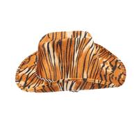 CIYODO Sombrero de Tigre para Disfraz de Cowgirl Diseño de Estampado Animal Resistente y Elegante para Fiestas y Eventos de Moda