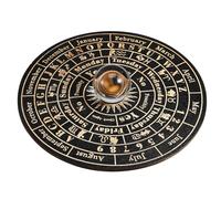 CIYODO Tablero De Péndulo Grande De Madera Redondo, Tablero De Espíritus Para Adivinación, Iconos y Letras Claras, Accesorio Decorativo Espiritual Para Exploración y Conexión Intuitiva