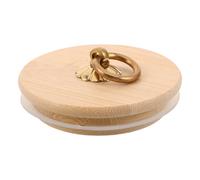 CIYODO Tapa Hermética de Bambú con Junta de Silicona, Redonda Pequeña 75x88 Mm, con Anilla para Tarros de Vidrio, Reutilizable para Almacenamiento y Conservación en Cocina