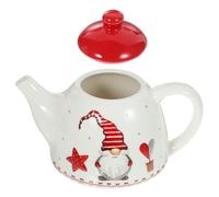 CIYODO Tetera de Cerámica Decorativa Nórdico con Diseño Navideño Resistente al Calor Portátil y Práctica para Té Casa y Oficina con Asa Ergonómica y Textura Premium