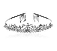 CIYODO Tocado de Novia para Bodas Diadema de Aleación Adornada Cristales Brillantes, Elegante y Versátil para Mujeres en Bodas y Promesas
