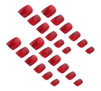 CIYODO Uñas Postizas Rojas Ultradelgadas a Presión Cortas Cuadradas 5 Sets 24 Piezas Cobertura Completa Desmontable Gelatina Adhesiva para Fiesta y Uso Diario