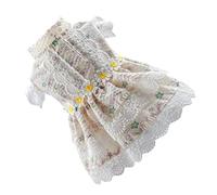 CIYODO Vestido Floral para Perro Falda Bordado para Cachorros Ropa para Perros Pequeños para Niñas Vestido De Moda para Paseos