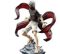Ciyoulio Anime Tokyo Ghoul Figura Ken Kaneki Manga Estatua con accesorios para la cabeza, Ken Kaneki Merch Anime Escena Figura Decoración de mesa Escultura Anime Ornamento 23 cm